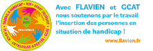 Flavien et GCAT : Soutien à l'Insertion par le Travail Logo Flavien et GCAT pour l'insertion par le travail des personnes en situation de handicap.