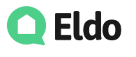 Logo Eldo : Plateforme d'avis et conseils pour travaux Logo Eldo composé d'une maison blanche dans une bulle verte et du texte Eldo en noir.